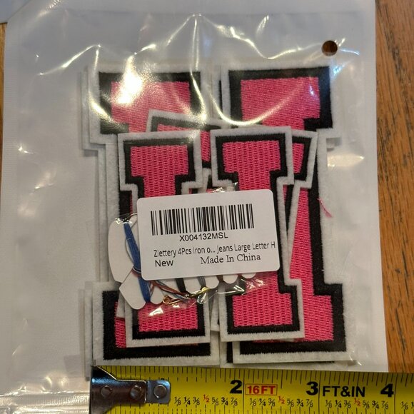 16 PIECES TOTAL with 4 sew kits Rose Red Varsity Letter Patches (2) G, H, D NEW - Picture 8 of 9
